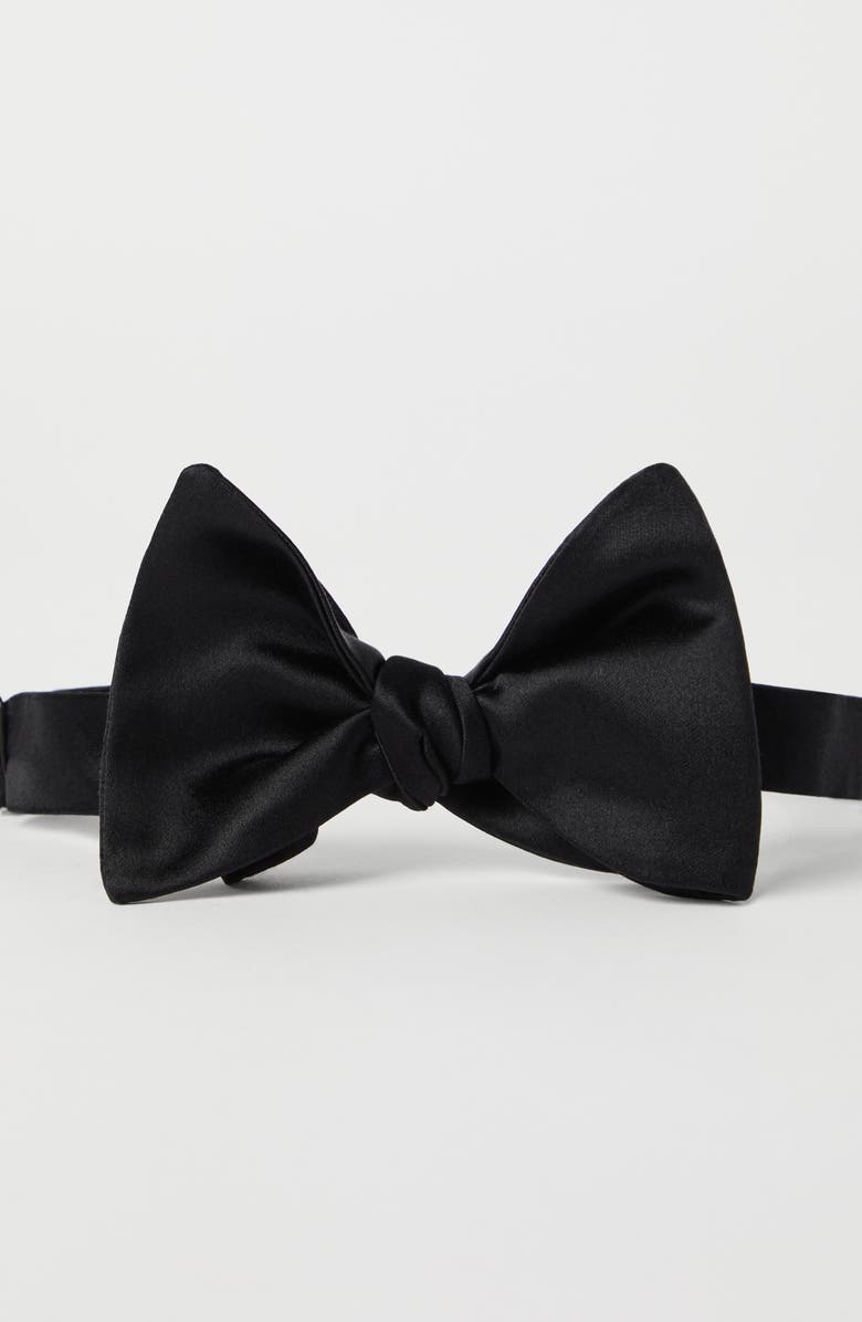 Brunello Cucinelli Satin bowtie, Alternate, color, Black