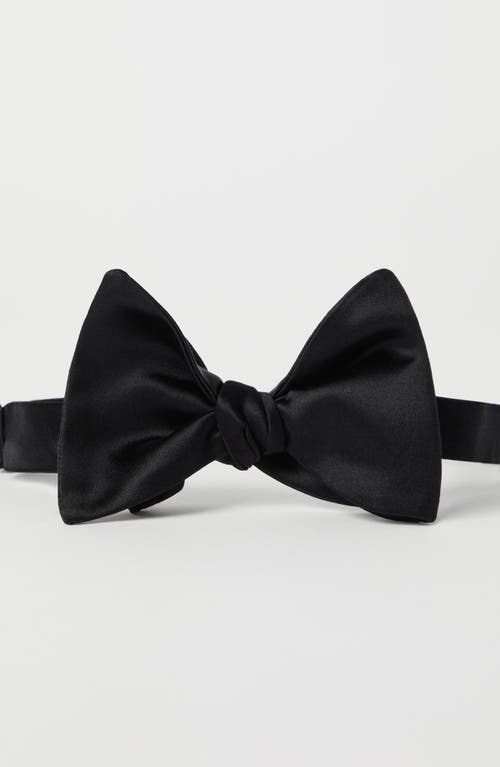 Brunello Cucinelli Satin Bowtie In Black