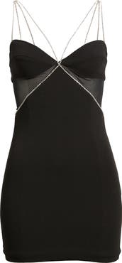 HEIRESS BEVERLY HILLS Diamante Cutout Crepe Minidress