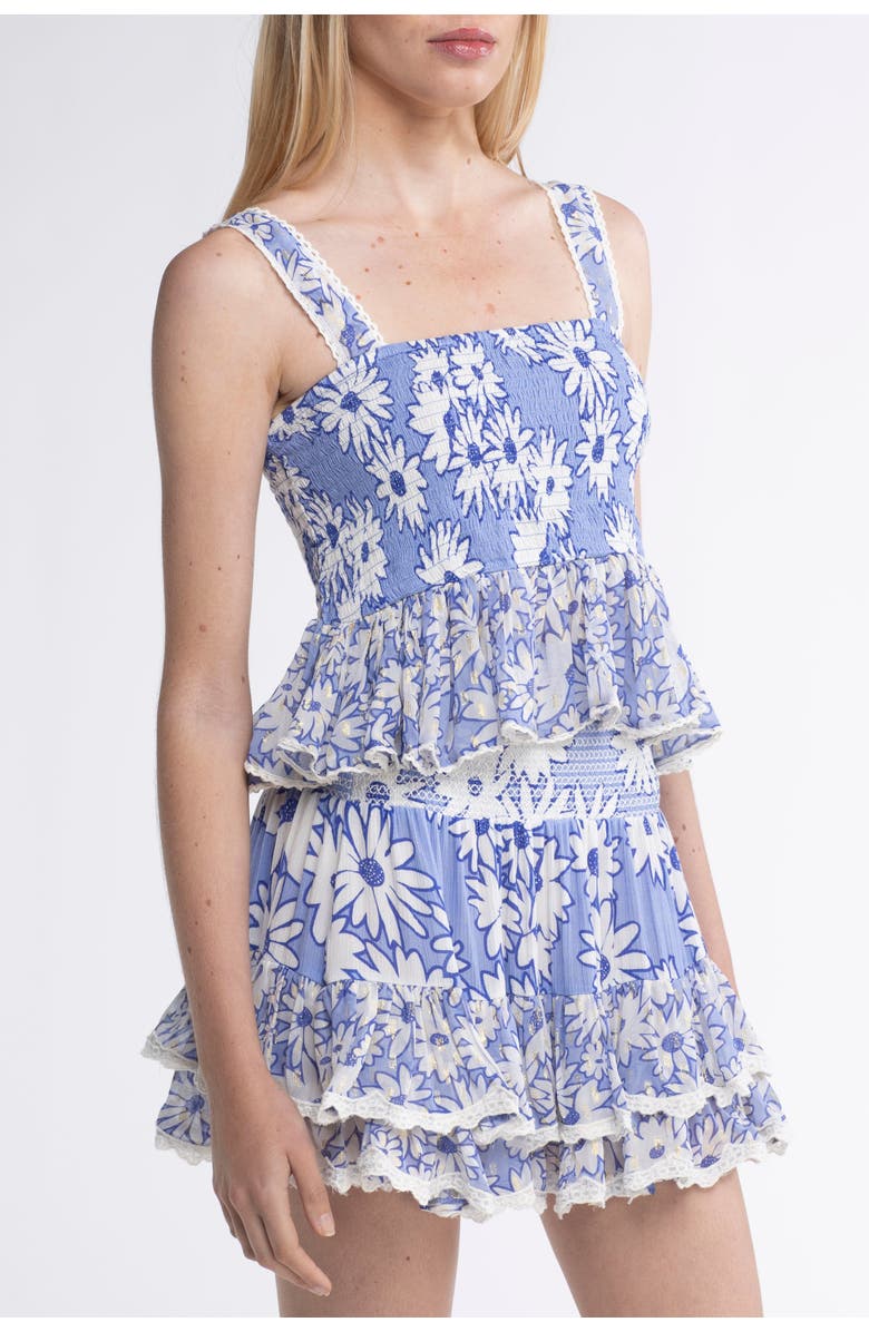 Sunday St. Tropez Coco Daisy Cover-Up Ruffle Top, Alternate, color, 