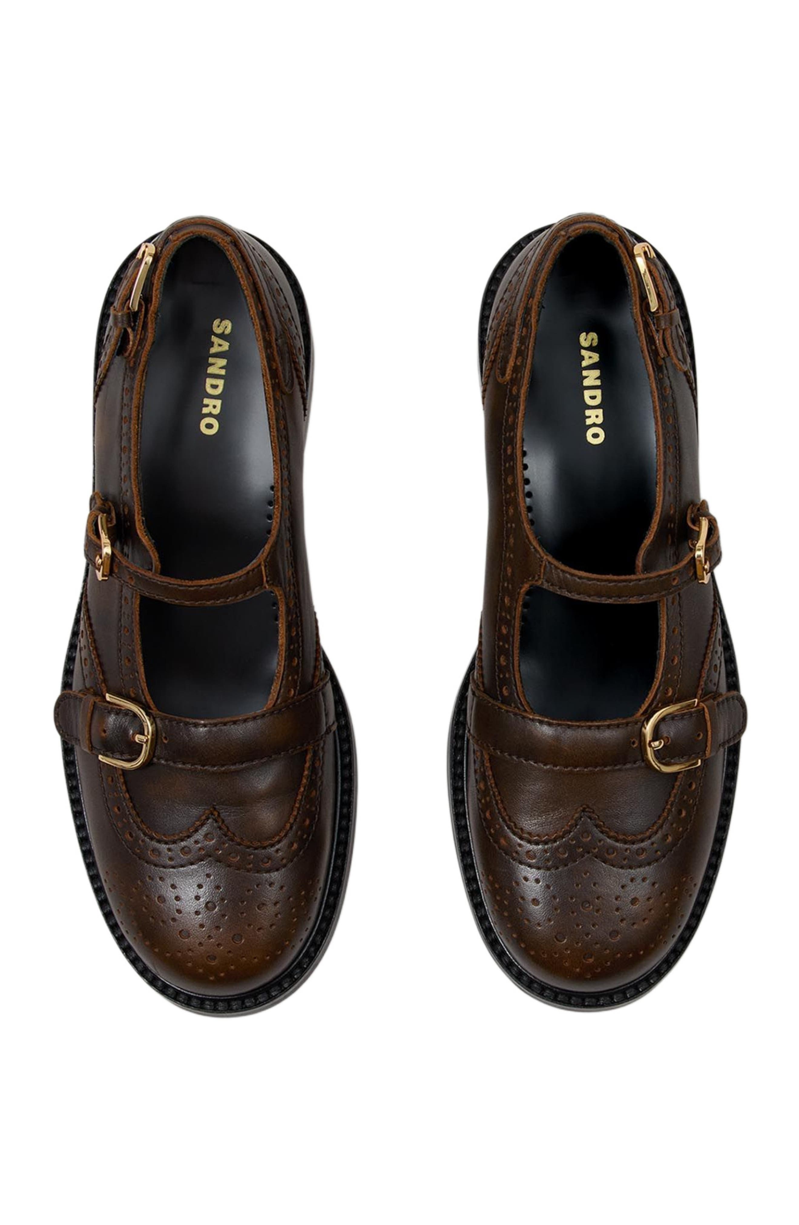 SANDRO Buckle derbies, Alternate, color, Brown