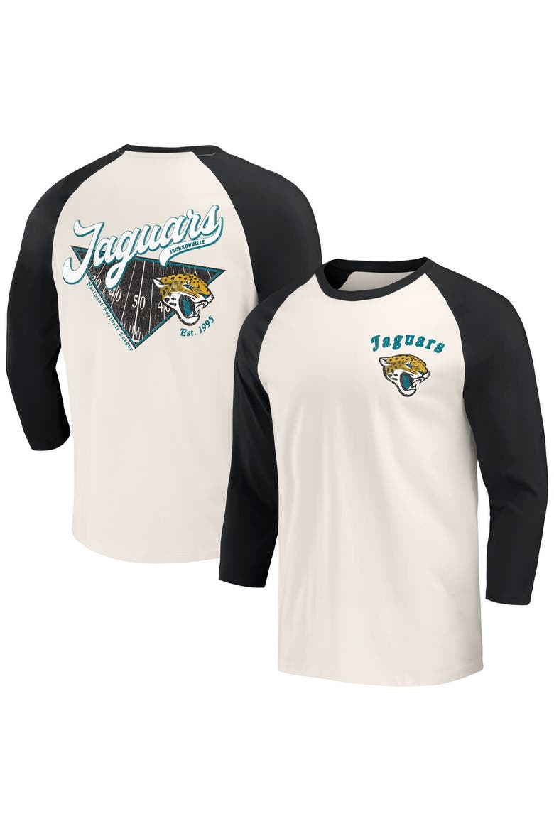 Men's Darius Rucker Collection by Fanatics Black/White Jacksonville Jaguars Raglan 3/4 Sleeve T-Shirt, Alternate, color, Black