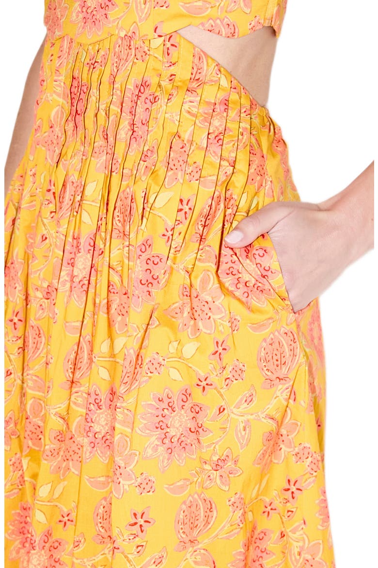 Floral Cutout Detail Cotton Sundress, Alternate, color, ORANGE MULTI