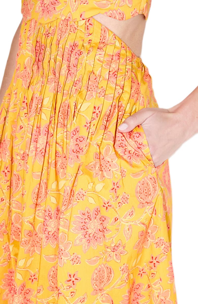 English Factory Floral Cutout Detail Cotton Sundress, Alternate, color, Orange Multi