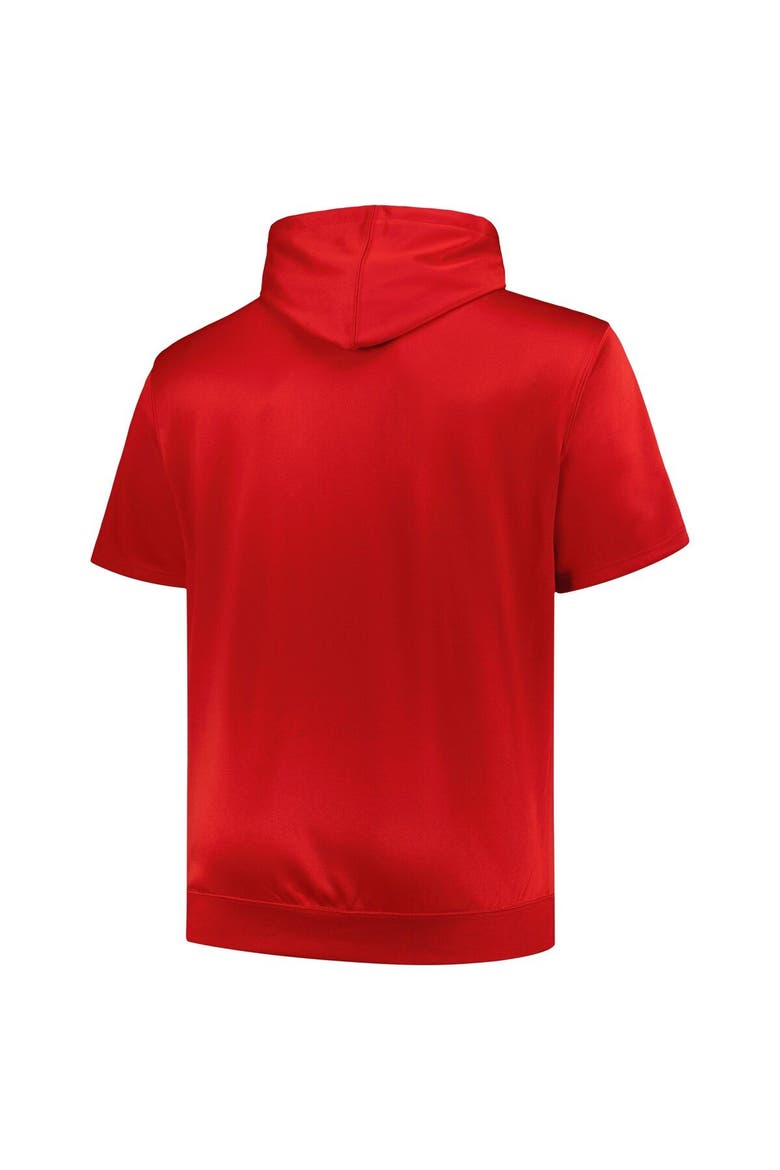 Men's Profile Red Cincinnati Reds Big & Tall Contrast Short Sleeve Pullover Hoodie, Alternate, color, Red