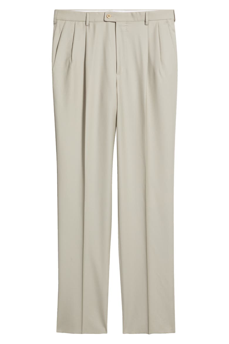 Bennett Straight Leg Pleated Dress Pants, Alternate, color, DARK BEIGE 2