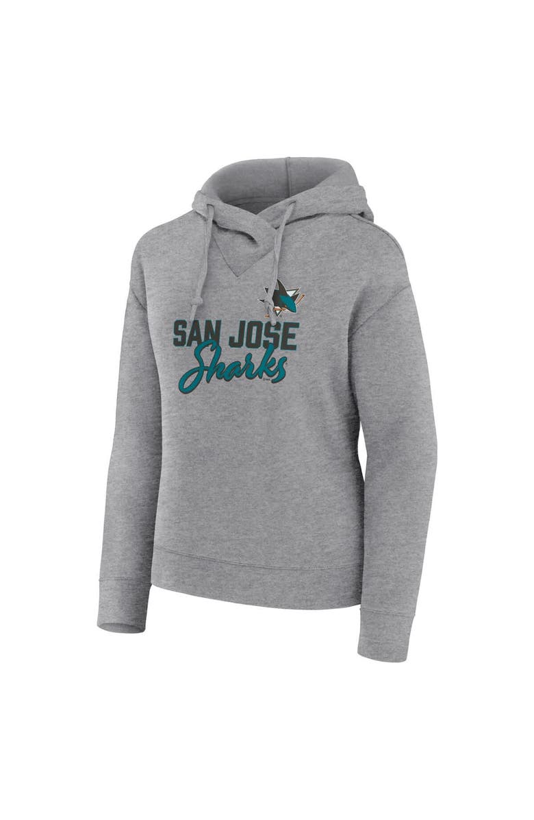 FANATICS Women's Fanatics Heather Gray San Jose Sharks Script Favorite Pullover Hoodie, Alternate, color, Heather Gray