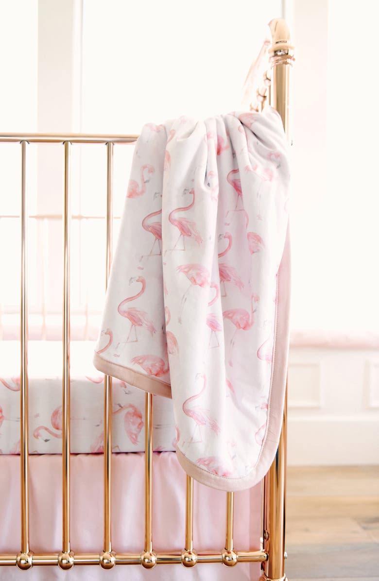 Oilo Flamingo Cuddle Blanket, Crib Skirt & Crib Sheet Set, Alternate, color, 
