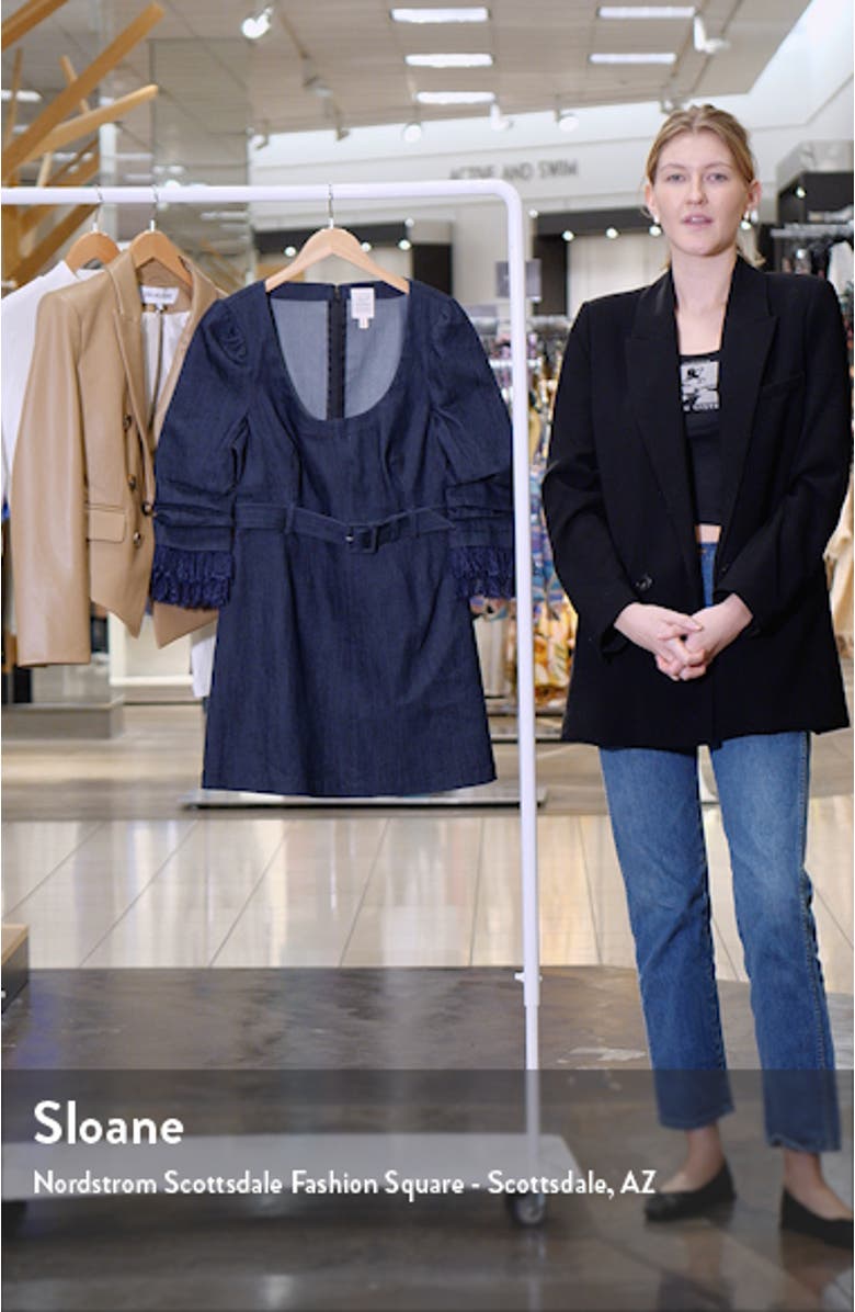 Lace Allegra Belted Long Sleeve Denim Minidress, sales video thumbnail