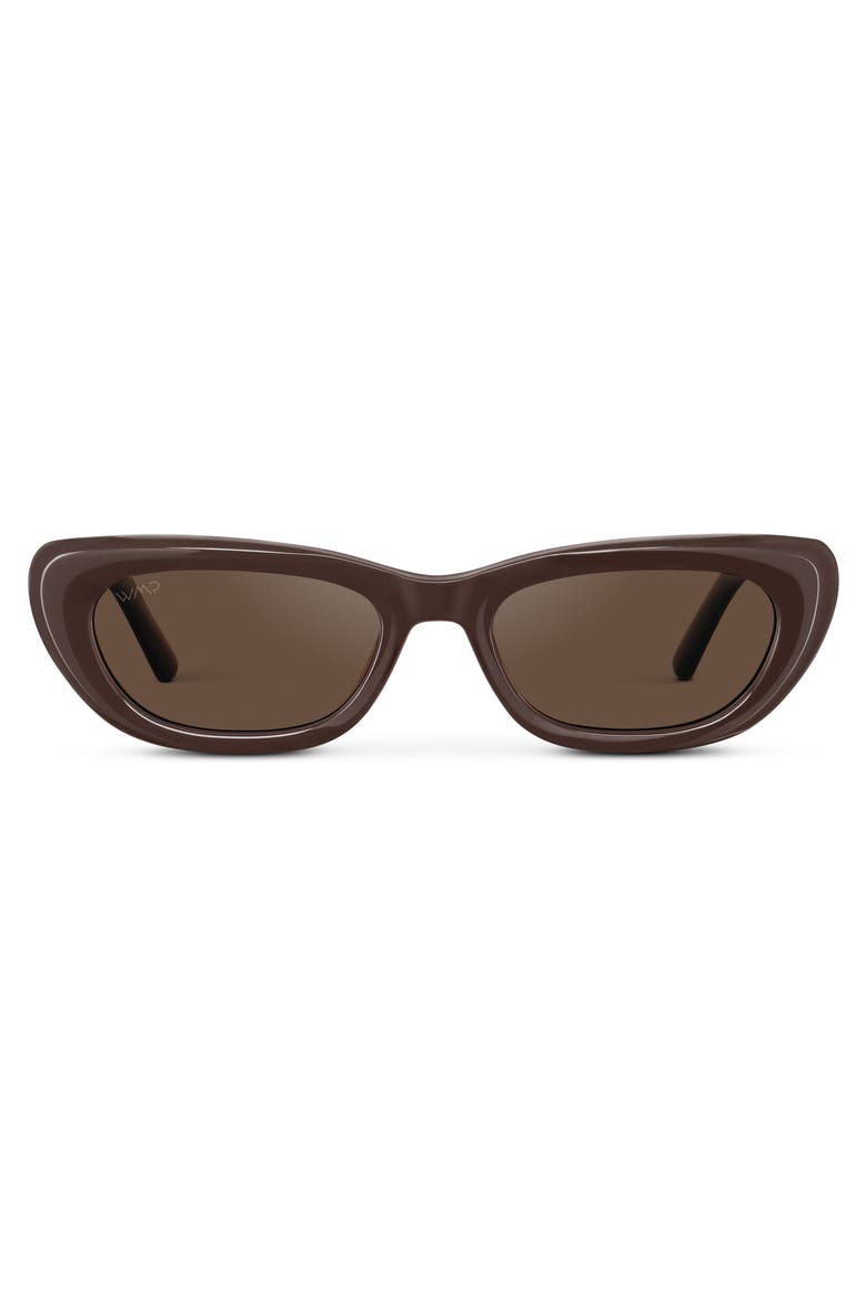 Quinn - 52mm Classic Cat-Eye Sunglasses, Main, color, Mocha Brown