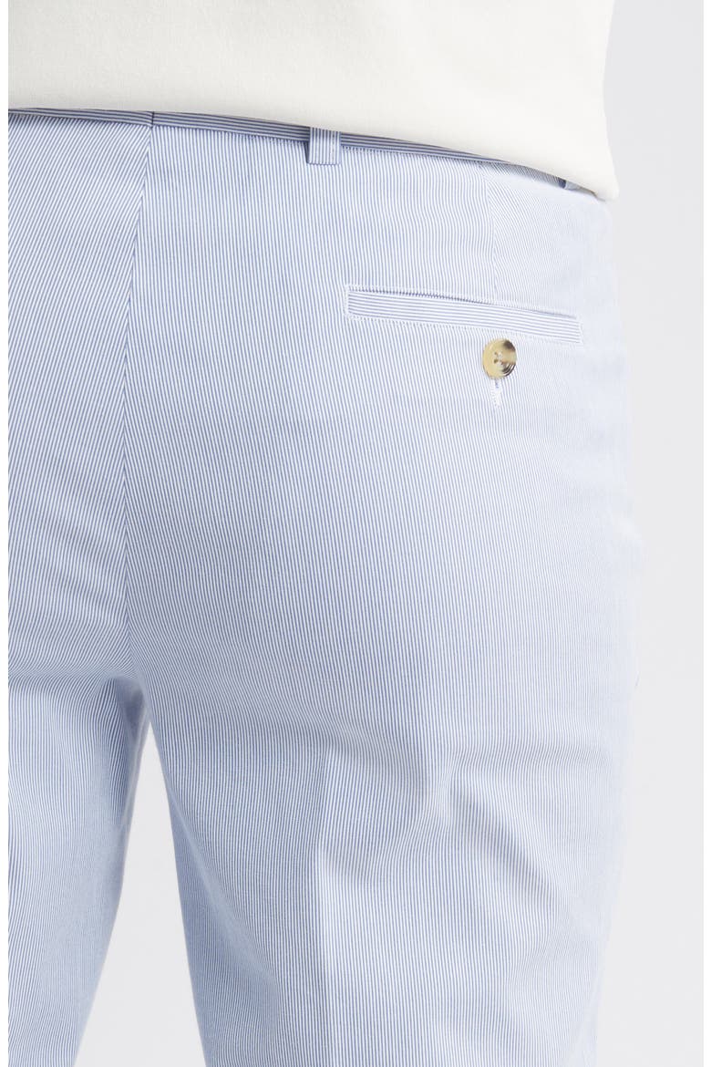 Pinstripe Five-Pocket Taper Leg Pants, Alternate, color, BLUE