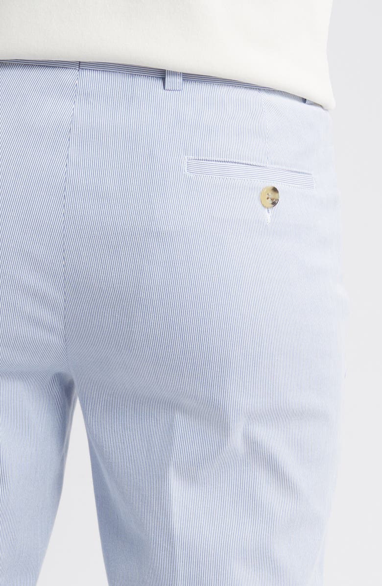 Jack Victor Pinstripe Five-Pocket Taper Leg Pants, Alternate, color, Blue