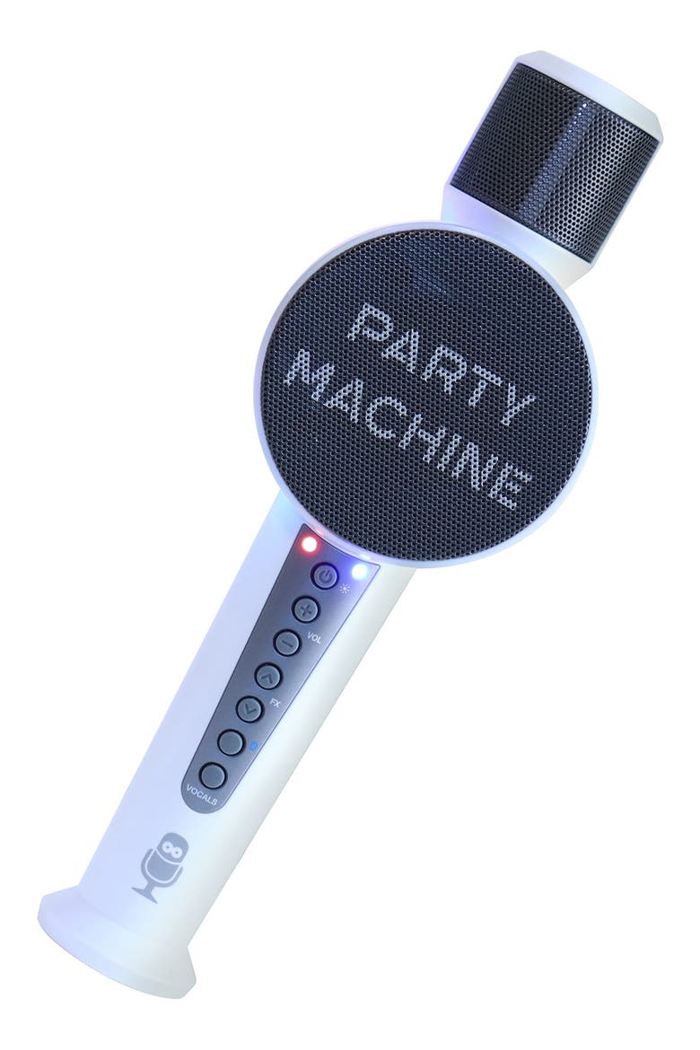 Party Machine Karaoke Microphone, Main, color, WHITE