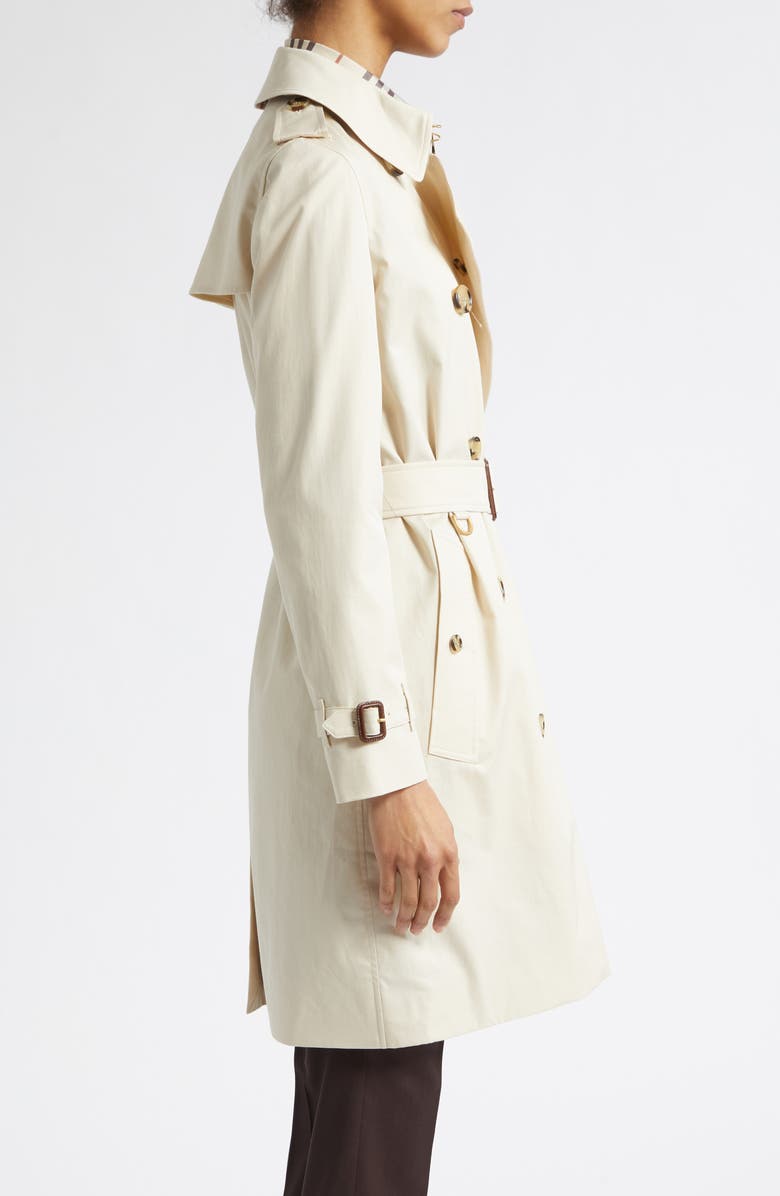 Burberry Kensington Double Breasted Trench Coat, Alternate, color, Clam Beige