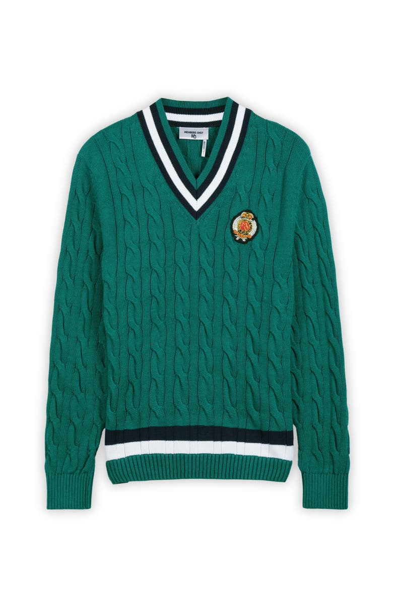 Members Only Cable Knit Cricket Sweater, Alternate, color, Green