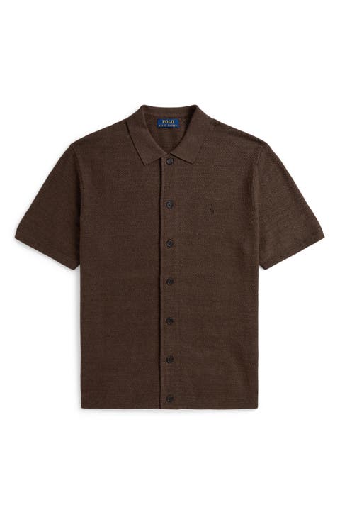 Cotton and Linen Short Sleeve Cardigan