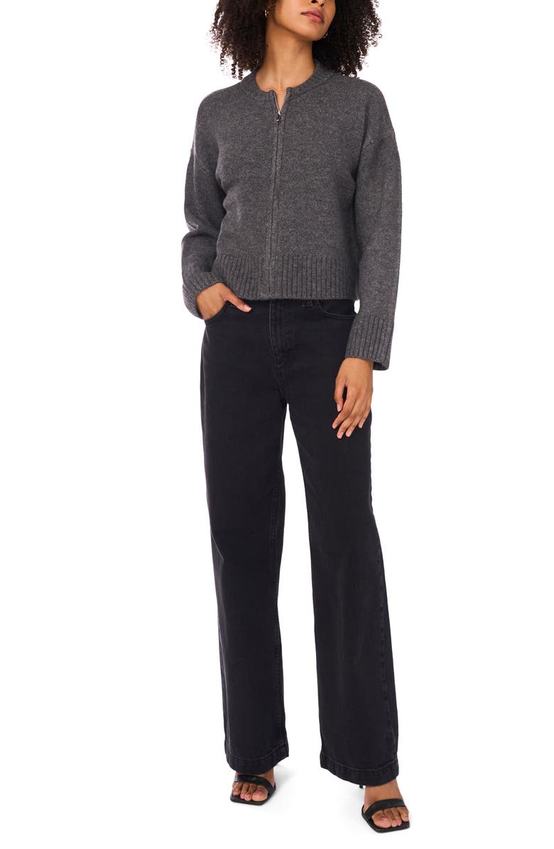 1.STATE Zip Knit Sweater, Alternate, color, Medium Heather Grey