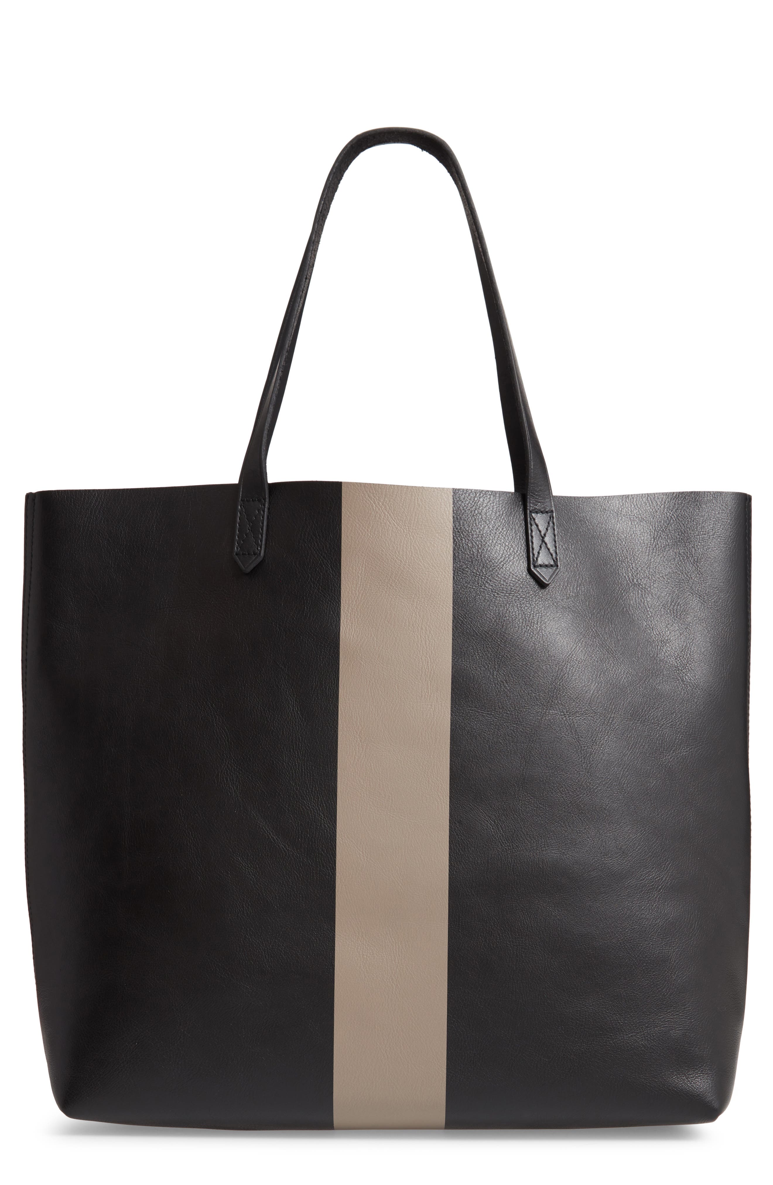 Madewell Paint Stripe Transport Leather Tote, Main, color, 
