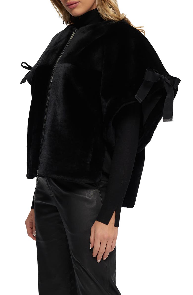 GORSKI Genuine Shearling Jacket, Short Sleeve, Alternate, color, Black