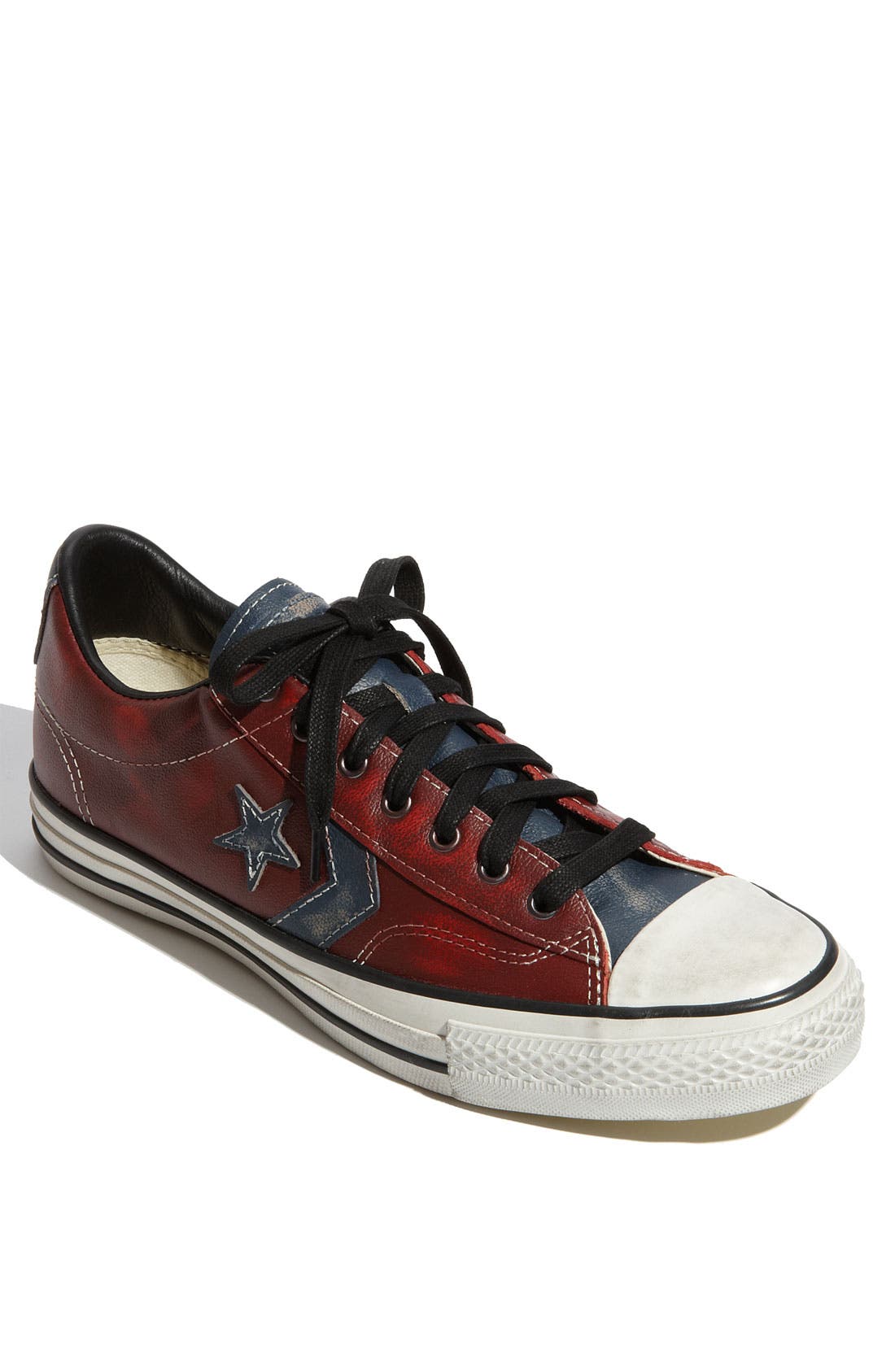 'Star Player' Leather Sneaker, Main, color, RED / BLUE
