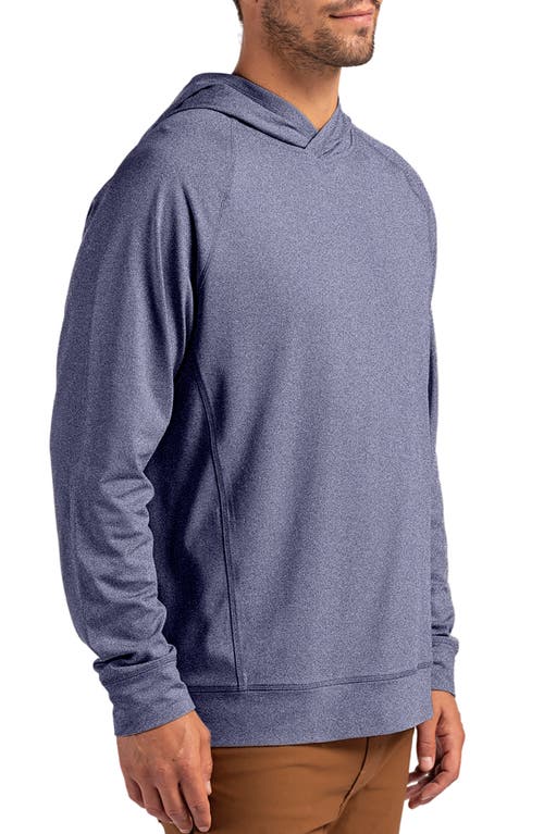 Cutter & Buck Adapt Heather Hooded Pullover In Navy Blue Heather