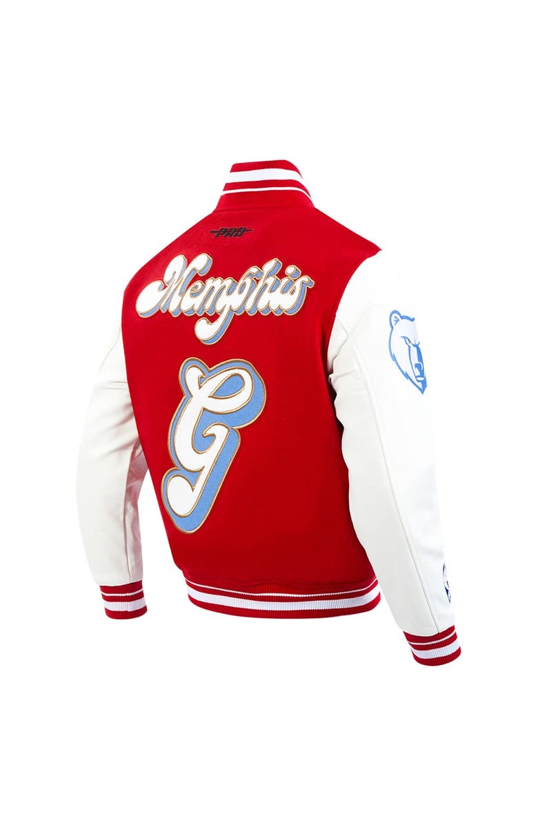 PRO STANDARD Men's Pro Standard  Red/White Memphis Grizzlies 2024/25 City Edition Wool Varsity Full-Zip Jacket, Alternate, color, 