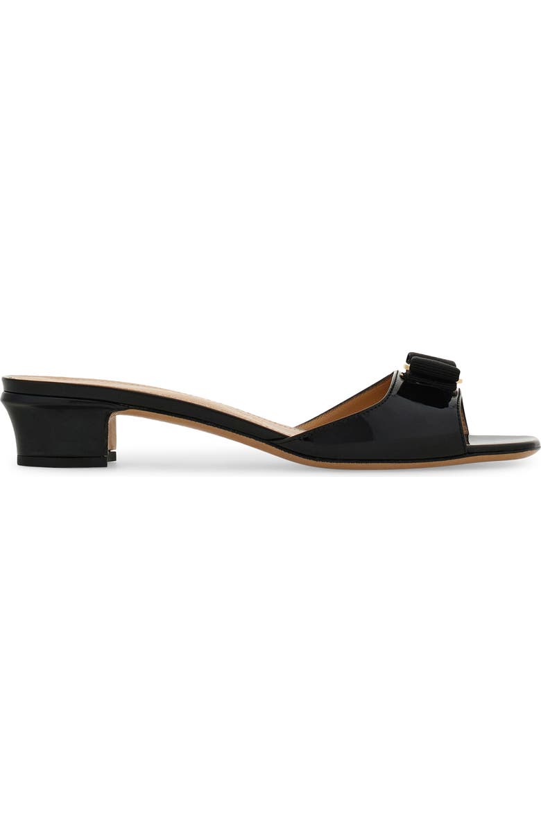 FERRAGAMO Vanilla Bow Slide Sandal, Alternate, color, Nero Biscotto