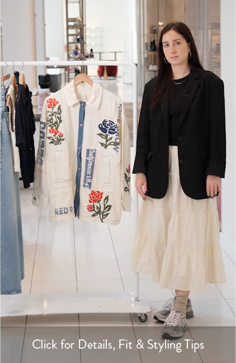 Field of Roses Embroidered Denim Jacket, sales video thumbnail