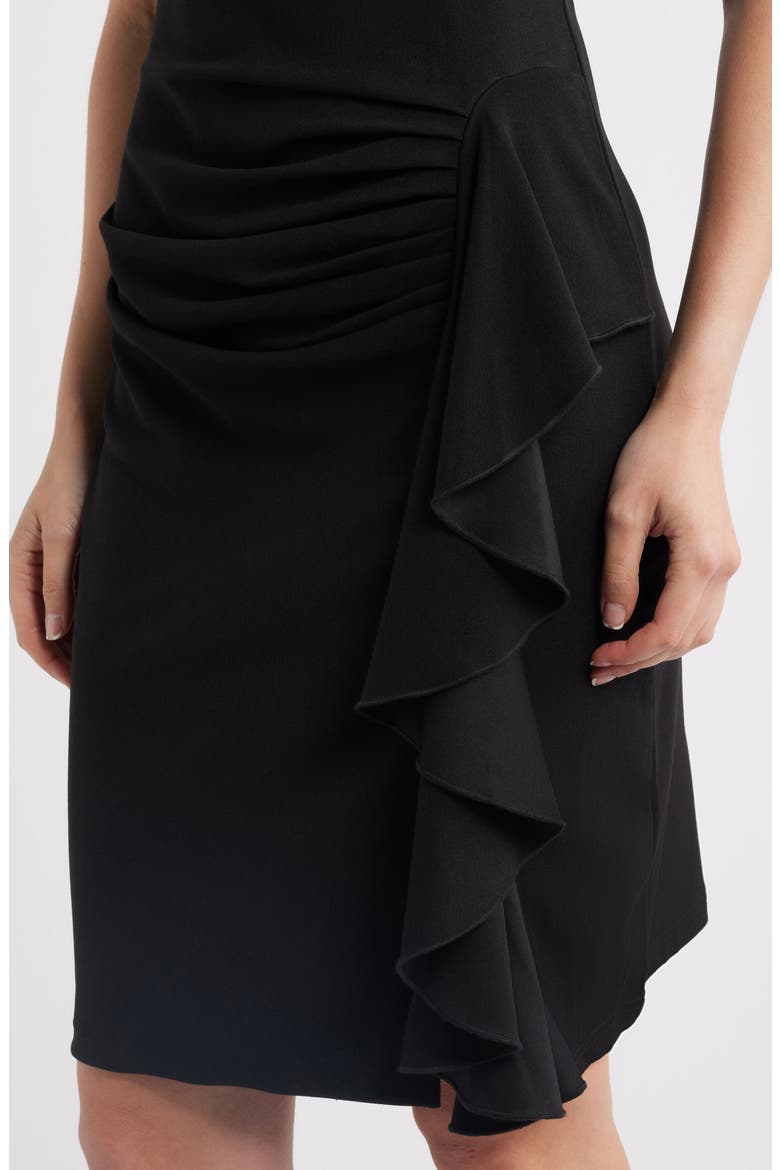 Theodora Ruffle Sleeveless Dress, Alternate, color, BLACK