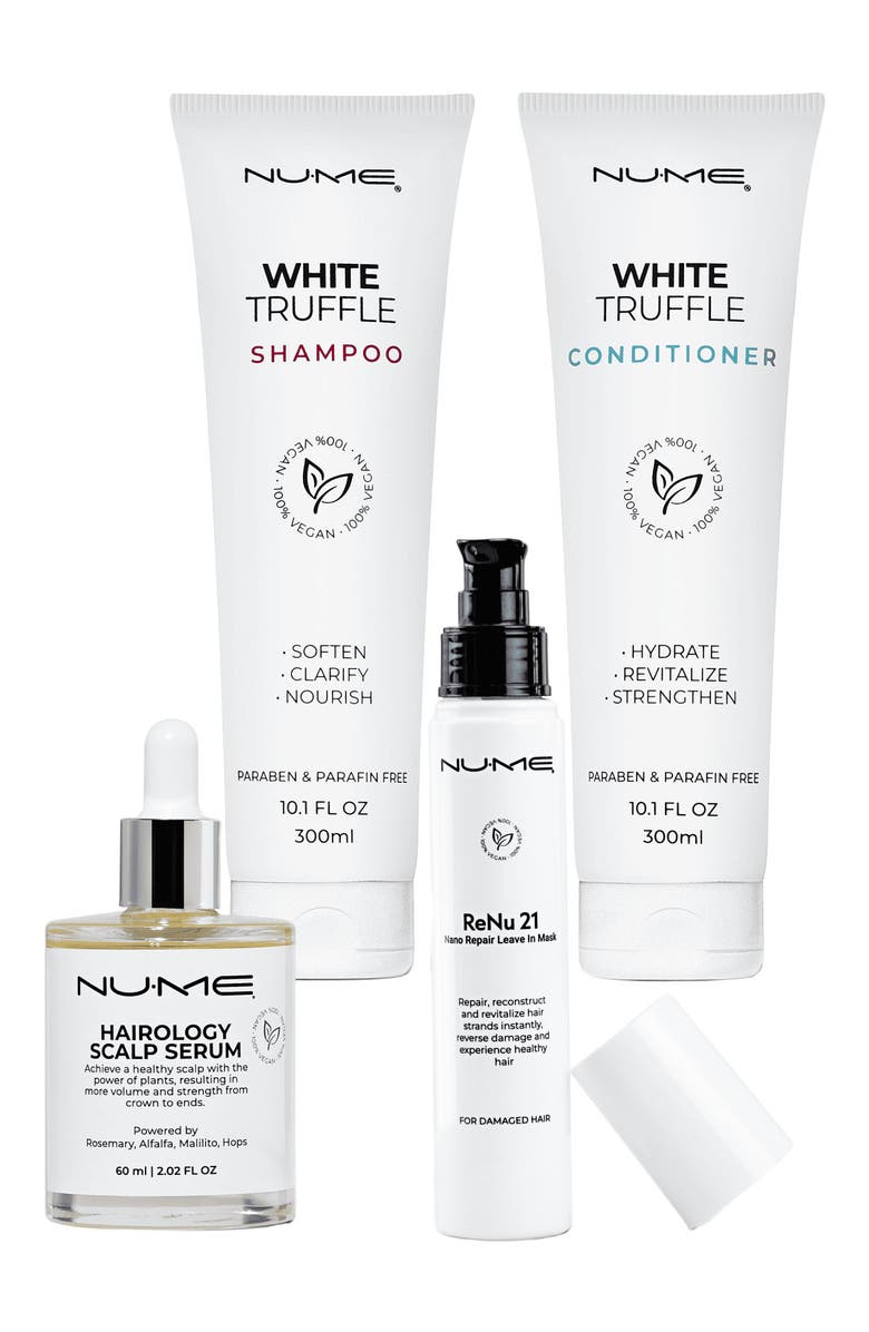NUME Hair Repair System | Vegan White Truffle + ReNu21 + Serum Trio, Main, color, White