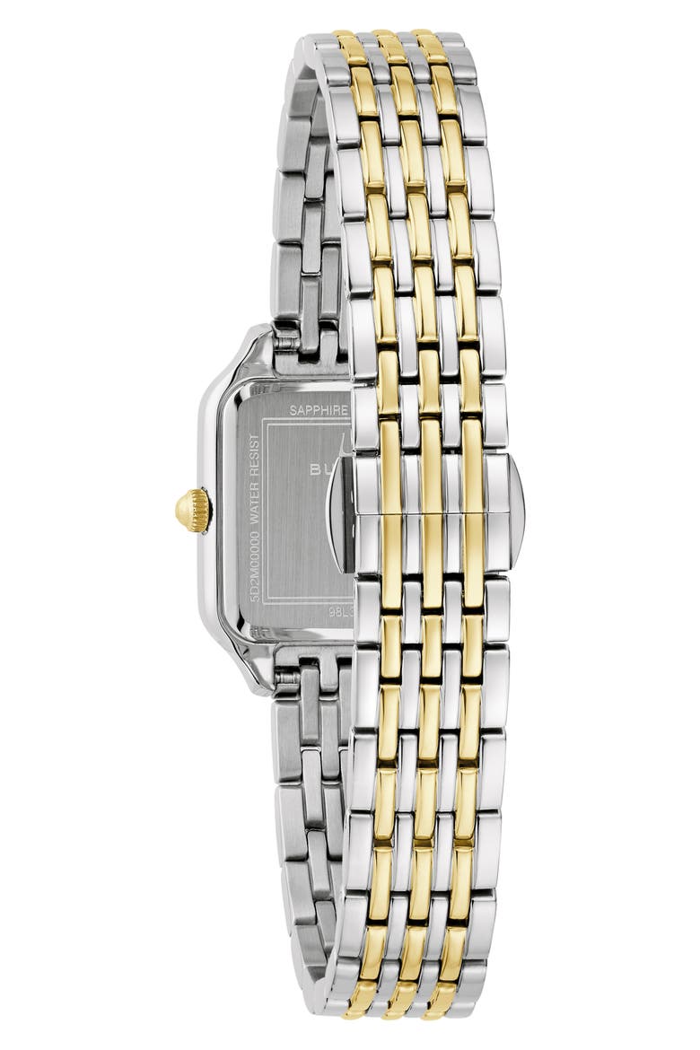 Classic Sutton Square Two-Tone Bracelet Watch, 23mm, Alternate, color, SILVER/ TWO-TONE