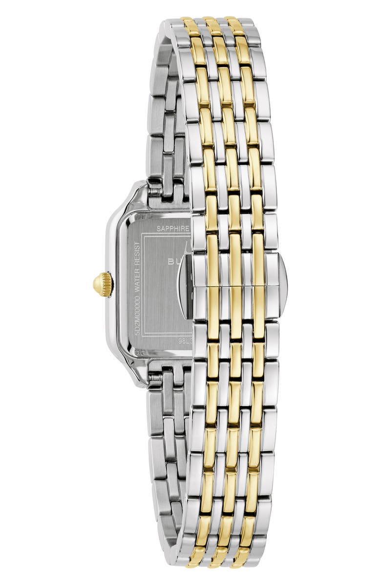 BULOVA Classic Sutton Square Two-Tone Bracelet Watch, 23mm, Alternate, color, Silver/ Two-Tone