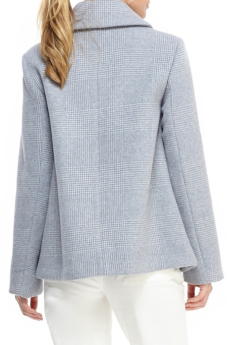 Aubrey Scalloped Houndstooth Check Coat (Nordstrom Exclusive), Alternate, color, BLUE MULTI