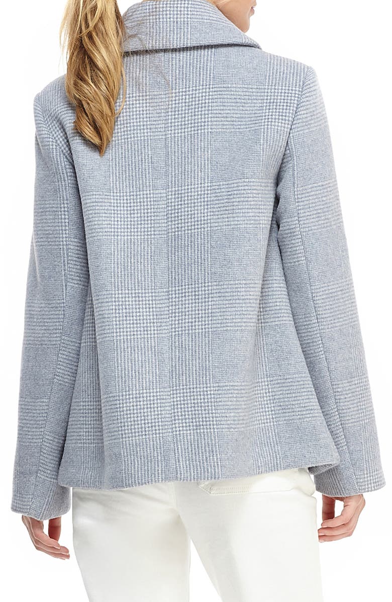 Gal Meets Glam Collection Aubrey Scalloped Houndstooth Check Coat, Alternate, color, 