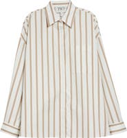 TWP Something Borrowed Stripe Cotton Button-Up Shirt