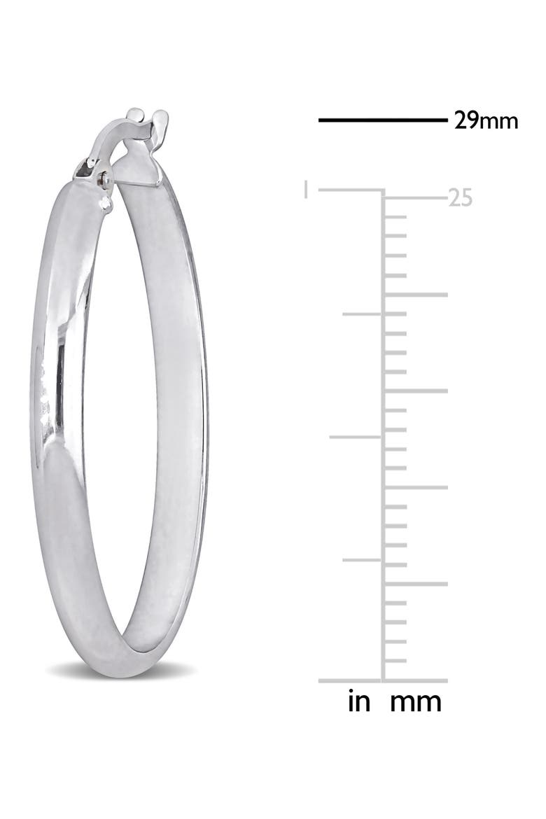 Oval Hoop Earrings, Alternate, color, WHITE GOLD