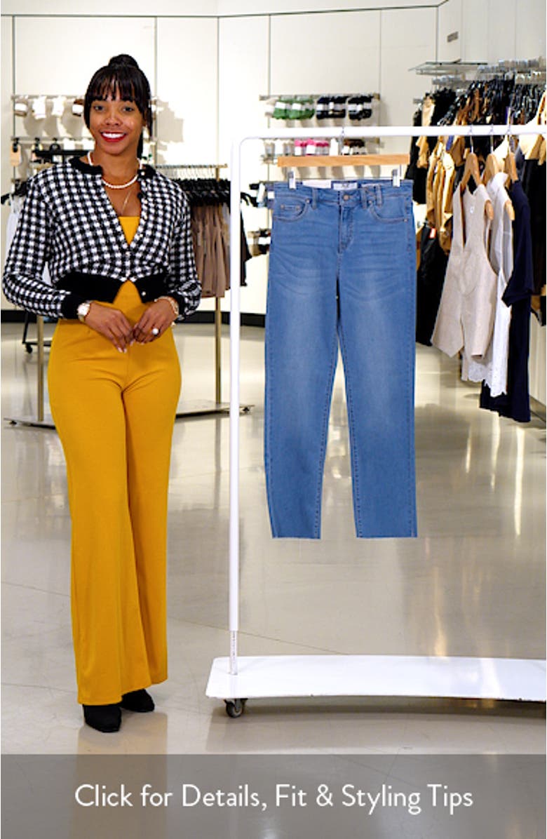 High Waist Raw Hem Ankle Straight Leg Jeans, sales video thumbnail