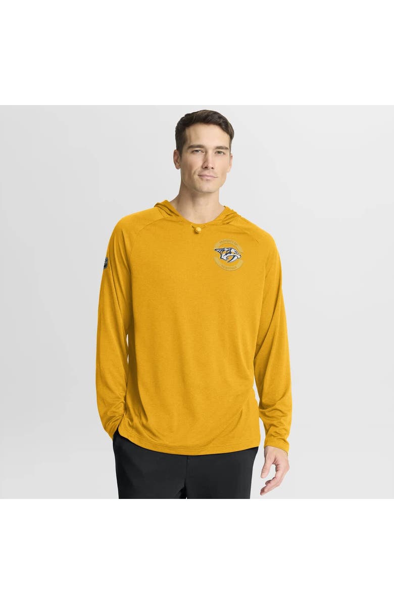 FANATICS Men's Fanatics Gold Nashville Predators Authentic Pro Rink Raglan Hoodie, Main, color, Gold