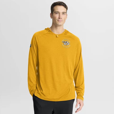 Men
s Fanatics Gold Nashville Predators Authentic Pro Rink Raglan Hoodie