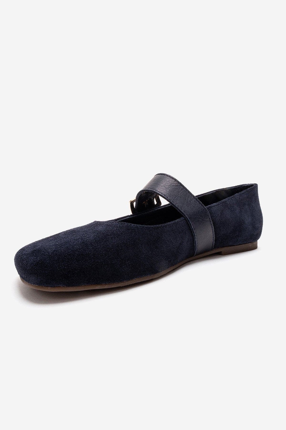 Jonas Leather Ballet Flat, Alternate, color, Navy Suede