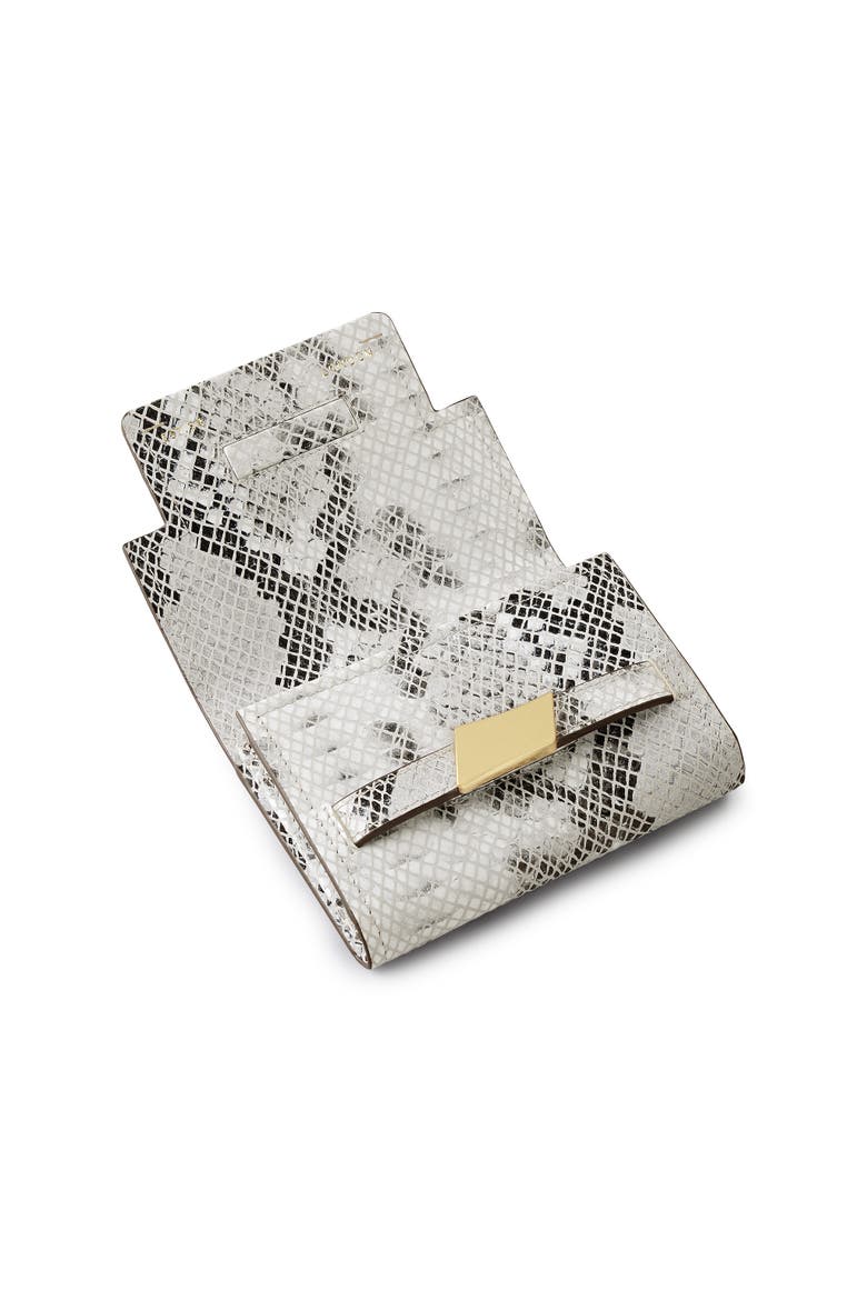 The Christina - Faux Snake Medium Flapover Wallet, Alternate, color, Salt