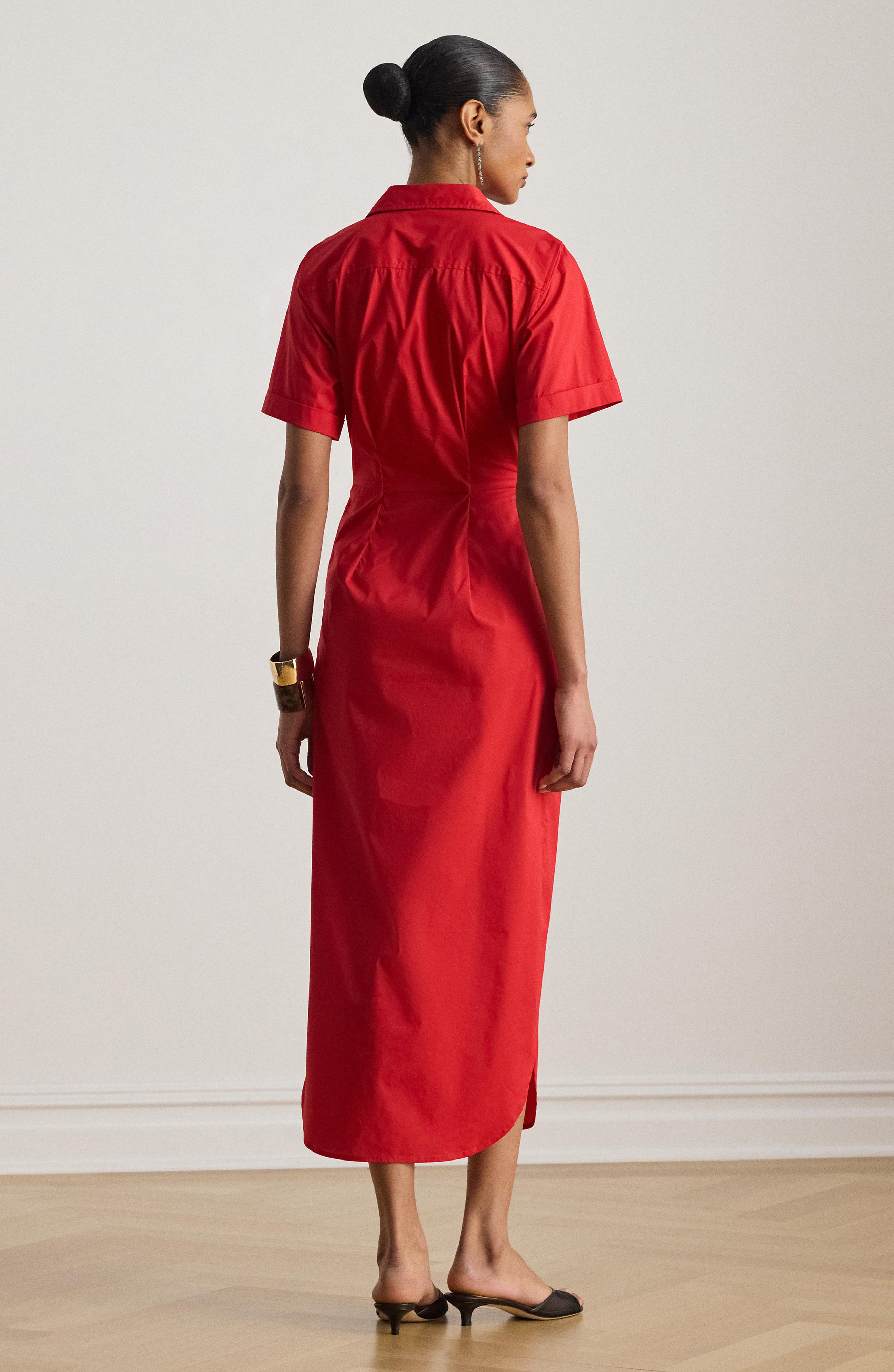 Lauren Ralph Lauren Twist Front Cotton Blend Shirtdress (Women