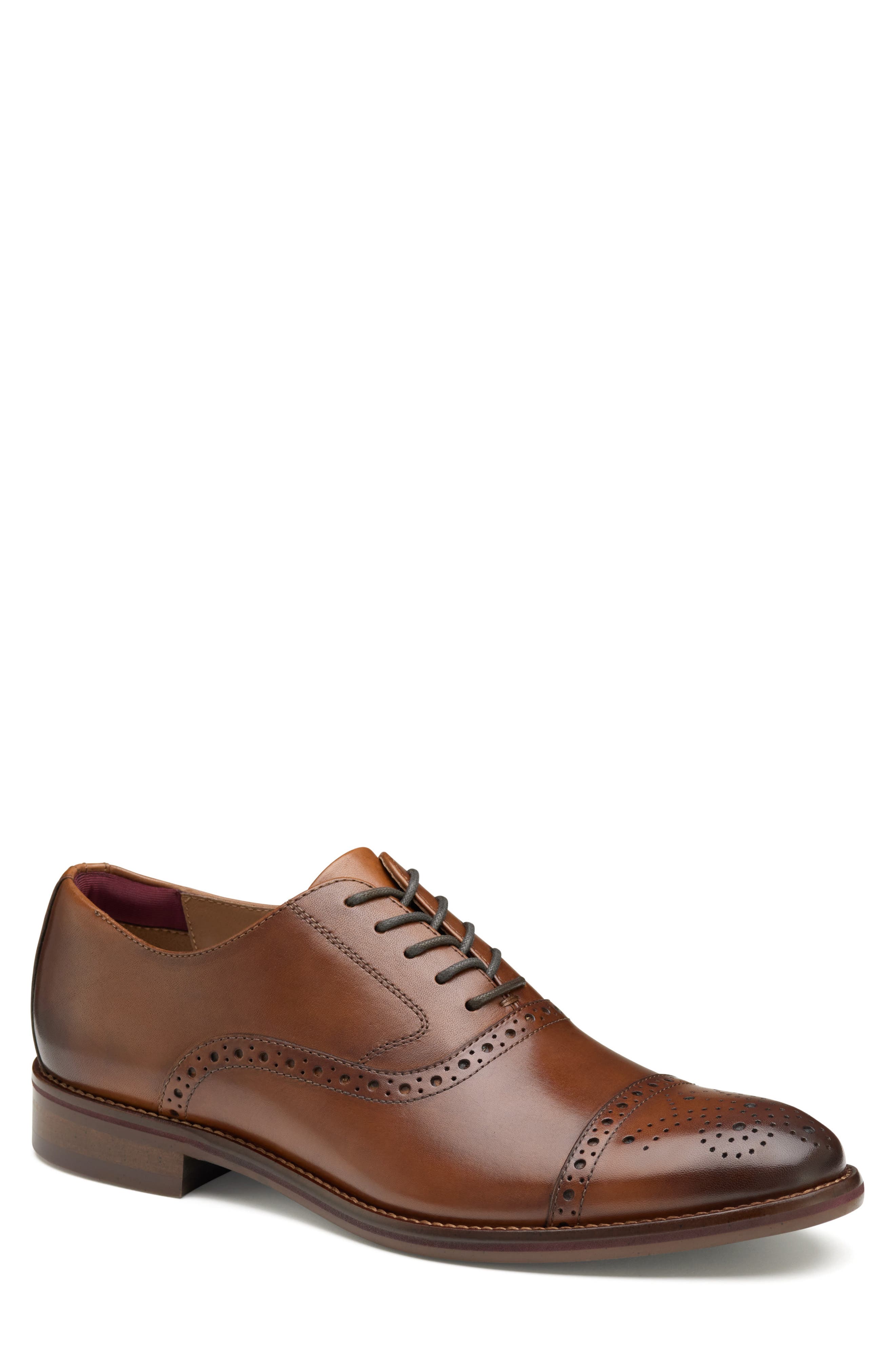 Johnston & Murphy Conard 2.0 Cap Toe Oxford, Main, color, Tan Full Grain