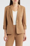 AK ANNE KLEIN Roll-Tab Sleeve Jacket