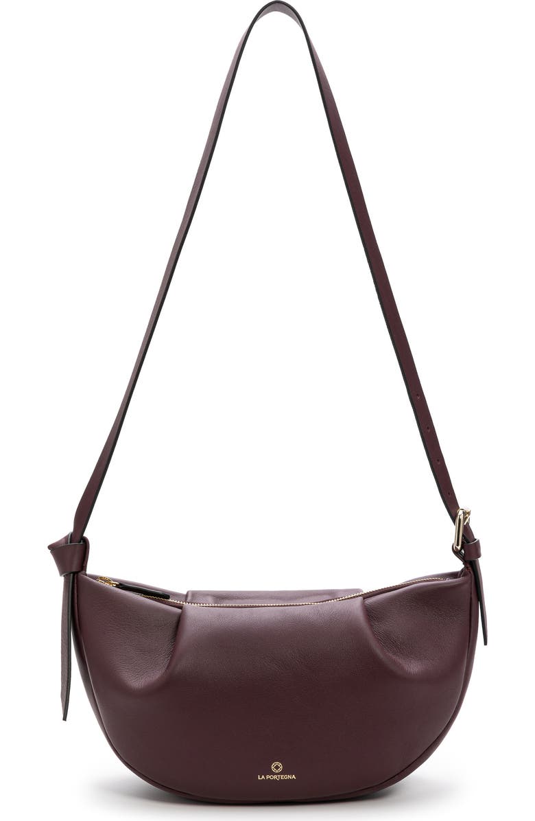 LA PORTEGNA Claudia Adjustable Strap Shoulder And Crossbody, Main, color, Burgundy