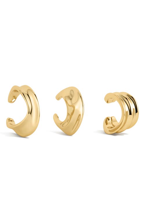 Luv Aj The Mercury Set Of 3 Disc Ear Cuffs In Gold