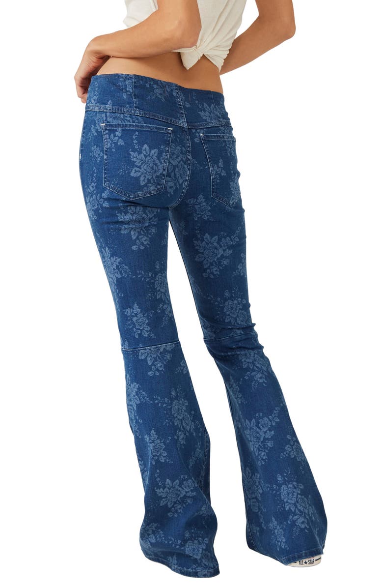 Free People Penny Floral Print Flare Jeans | Nordstrom