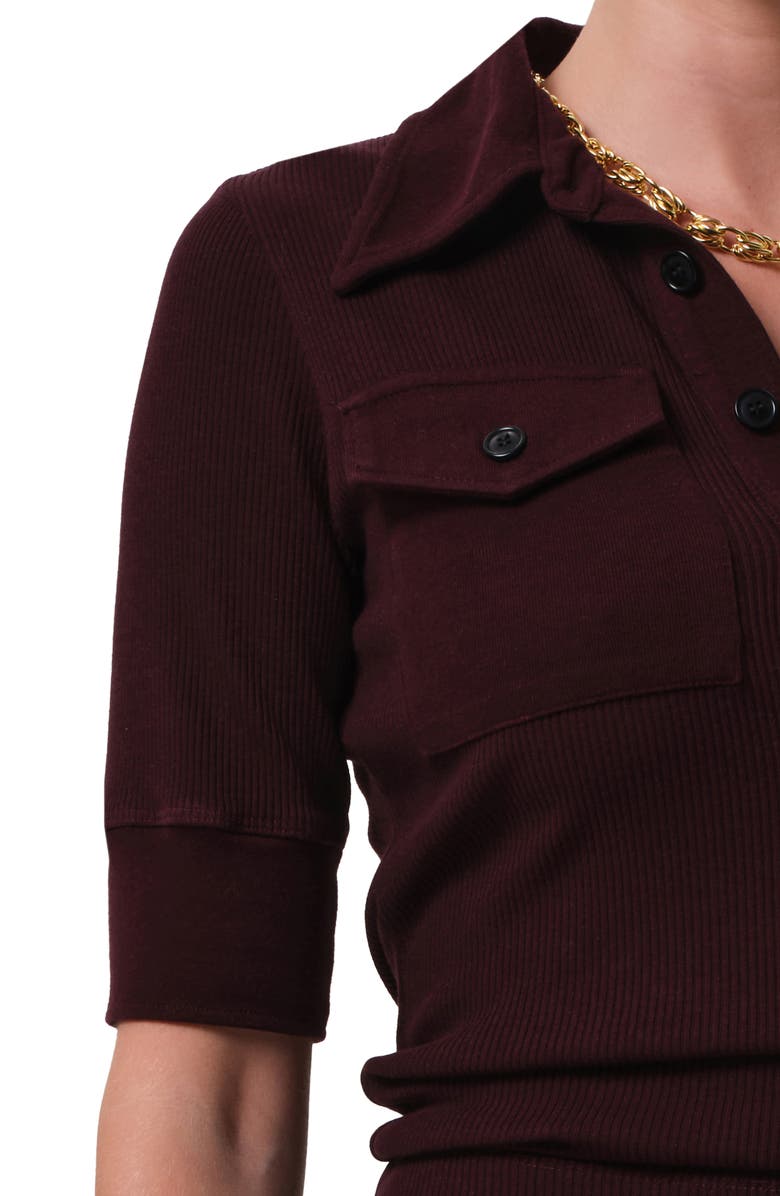 Citizens of Humanity Amina Rib Polo, Alternate, color, Mahogany