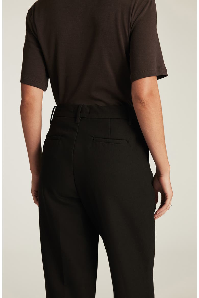 Pleated Wide Leg Twill Pants, Alternate, color, BLACK SMART TWILL