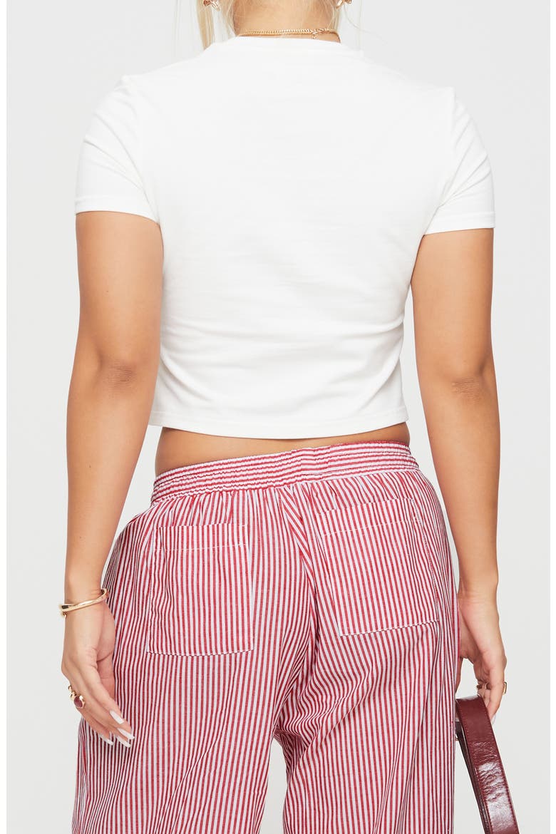 Au Revoir France Crop Graphic T-Shirt, Alternate, color, WHITE
